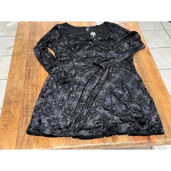 Hot Topic Social Collision Cosmic Aura Pumpkin Whimsygoth Dress 3 3X Damask Velv - Picture 14 of 14